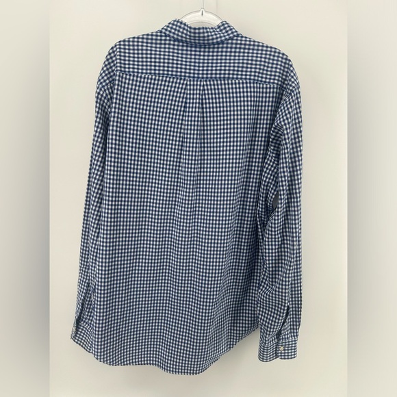 RALPH LAUREN MENS NAVY WHITE PLAID GINGHAM L/S BUTTON DOWN SHIRT L Classic Fit - Picture 4 of 9